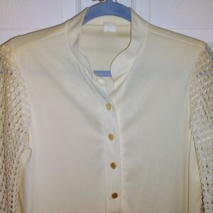 Elegant Cream Button-Up Women's Top